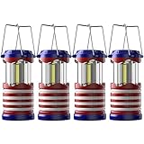 Lichamp 4 Pack LED Camping Lanterns American Flag, Battery Powered...