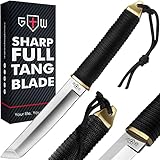 Grand Way Japanese Fixed Blade Tanto Knife - 5,9' Polished Sharp Blade...