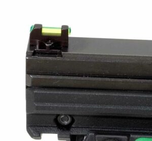 The green fiber-optic front sight.