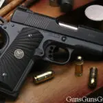 Handgun review photo: the Wilson Combat Bill Wilson Carry pistol, right side.
