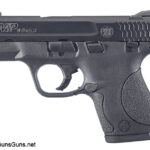 Handgun review photo: Left-side thumbnail of S&W M&P Shield.