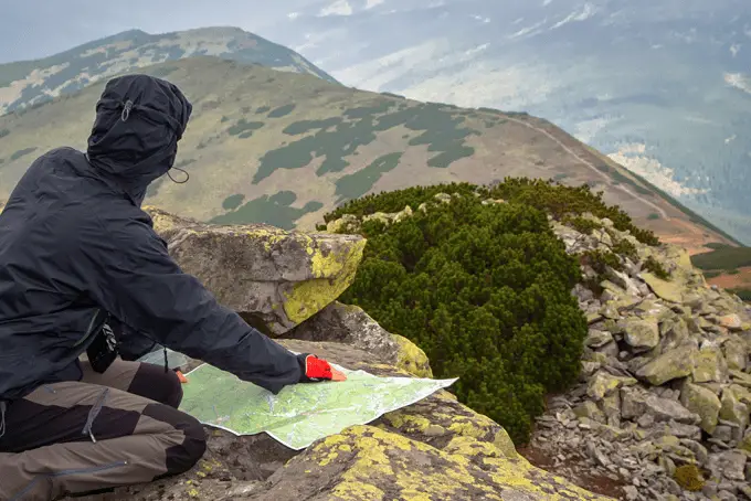 Man Looking On Map