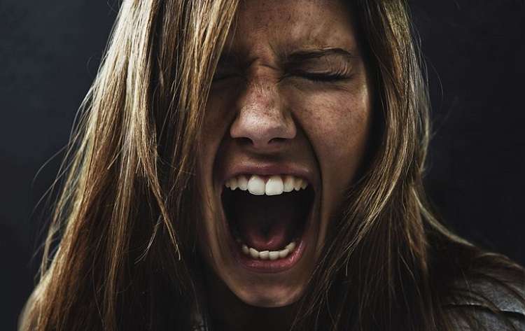 Young Woman Screaming
