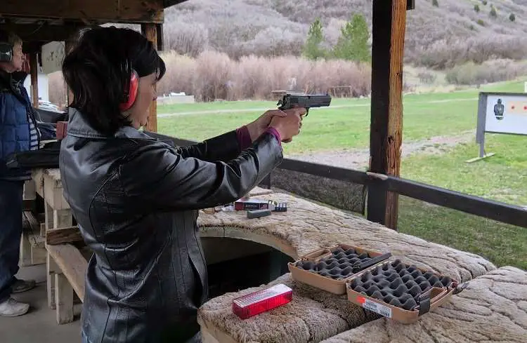 Woman On Shooting Range