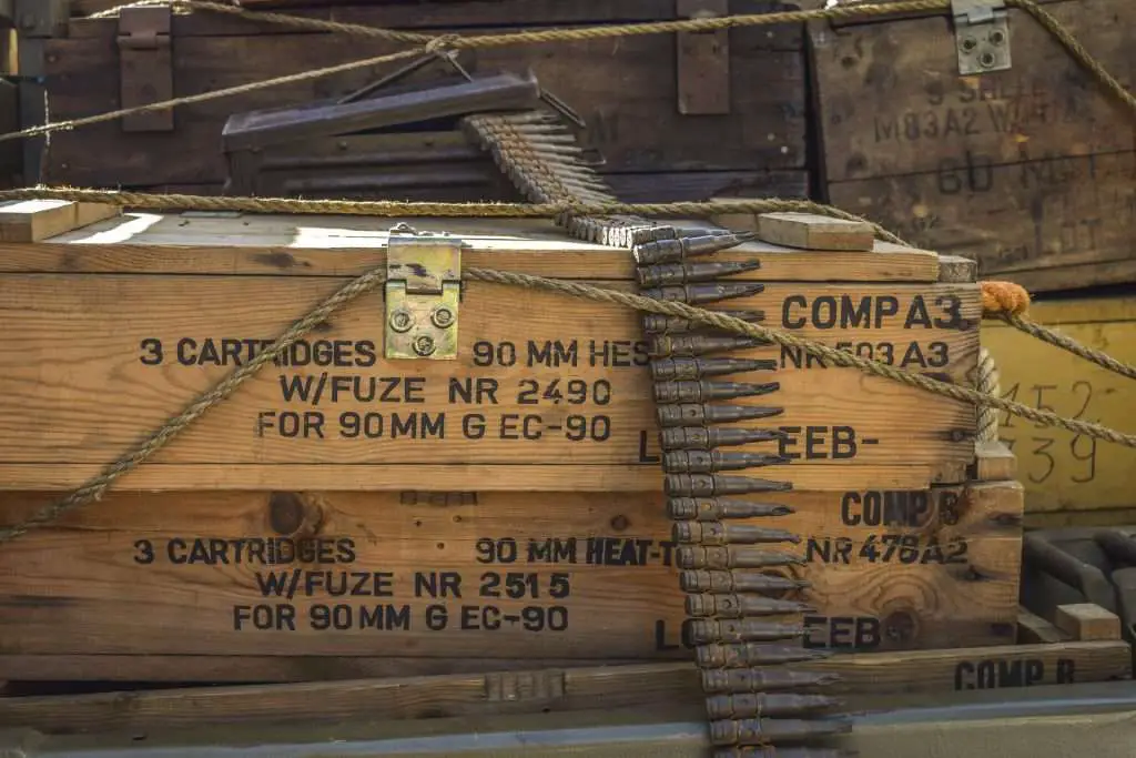 ammo stored in big boxes