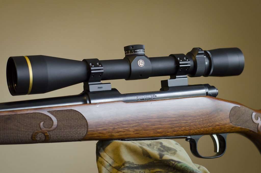 riflescope mounted on a shotgun