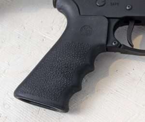 Hogue AR-15 pistol grip finger grooves and texture