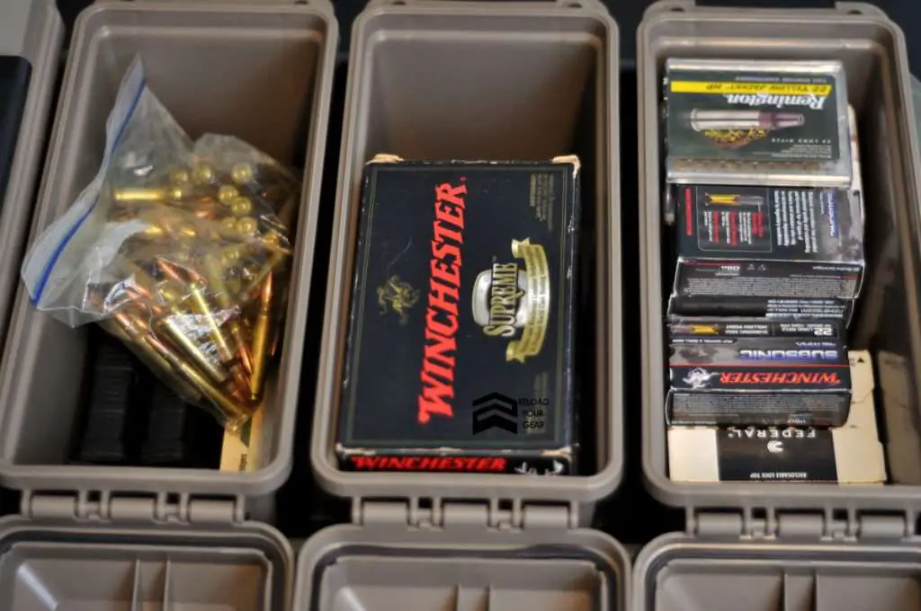 MTM ammo can filled with loose and boxed ammunition