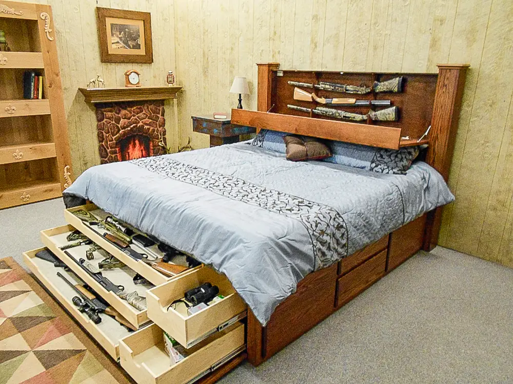 Bed gun storage